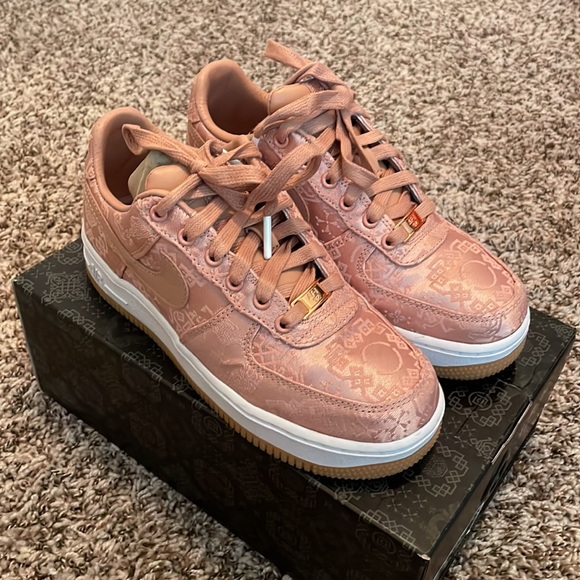 NIKE AIR FORCE 1 LOW - CLOT ROSE GOLD SILK (HIGH RESELL VAULE) - Picture 1 of 4